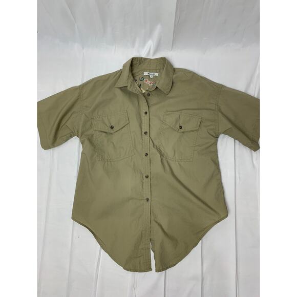 Madewell Woman’s Button-Up Tie Front Camp Shirt Embroidered Floral Pattern S - Picture 7 of 12